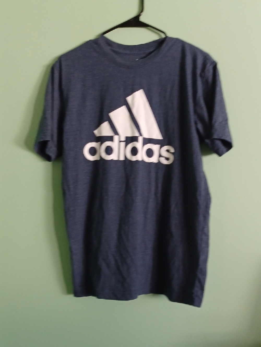 adidas Navy Blue Short Sleeve Logo Tee with White Emblem